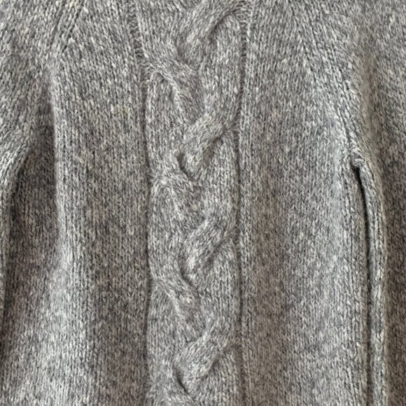 ANN TAYLOR Gray Cable Marled Knit, Funnel Neck sweater size M - Picture 2 of 5